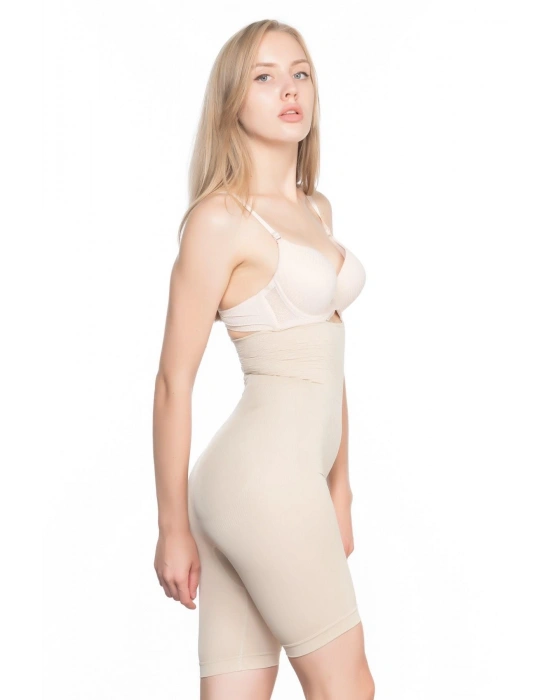 TEN MI Emay 2074 Yüksek Bel Desenli Double Uzun Paça Korse