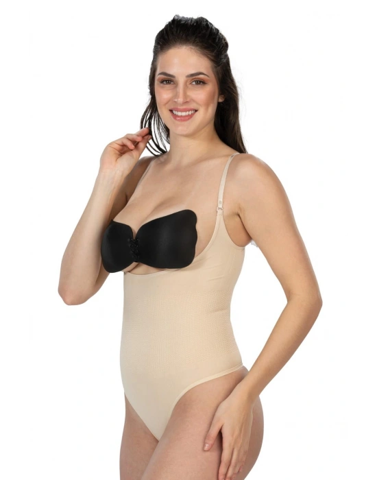 TEN MI Emay 2076 Göğüsü Açık String Body Korse