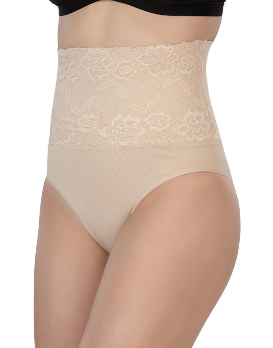 TEN MI Emay 2090 Önü Dantelli Yüksek Bel Slip Korse