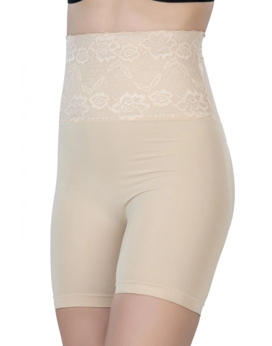 TEN MI Emay 2091 Önü Dantelli Yüksek Bel Boxer Korse