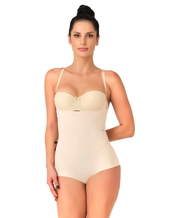 TEN MI Emay 2723 Lazer Kesim Göğsü Açık Slip Korse