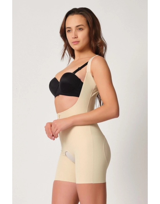 TEN MI Emay 2834 Göğsü Açık Ferumalı Tül Popo Boy Lazer Korse