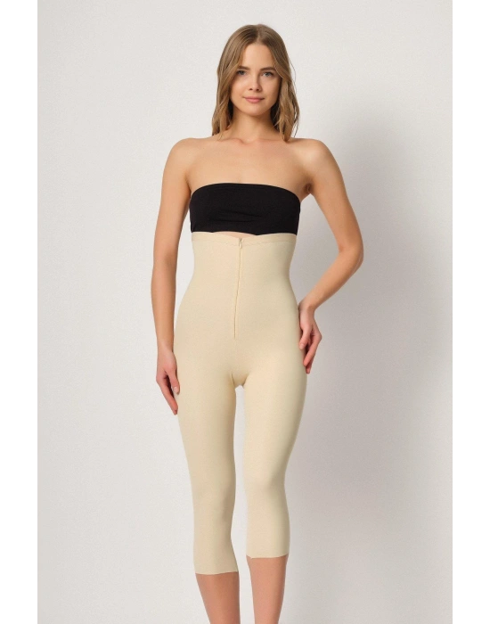 TEN MI Emay 2868 Fermuarlı Kapri Tayt Lazer Korse