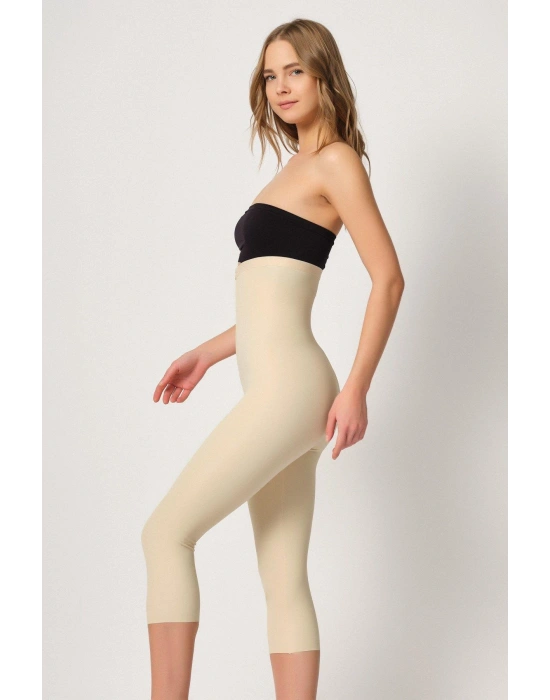 TEN MI Emay 2868 Fermuarlı Kapri Tayt Lazer Korse