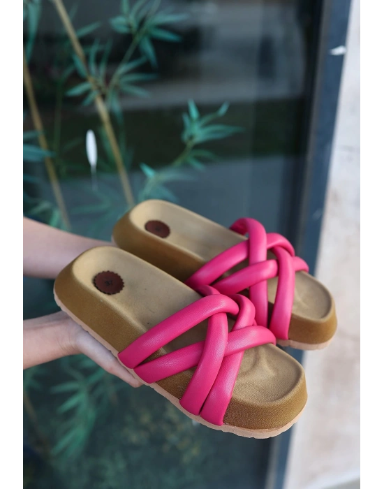 Tenda Fuşya Cilt Kadın Terlik