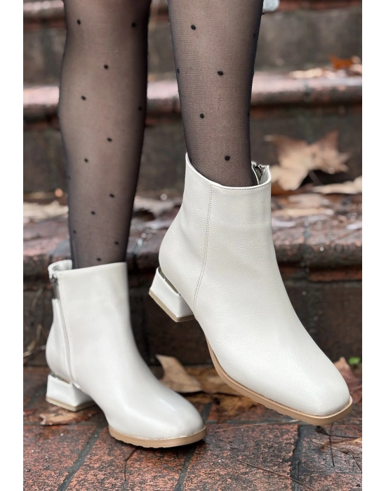 Tonti Bej Cilt Topuklu Kadın Bot