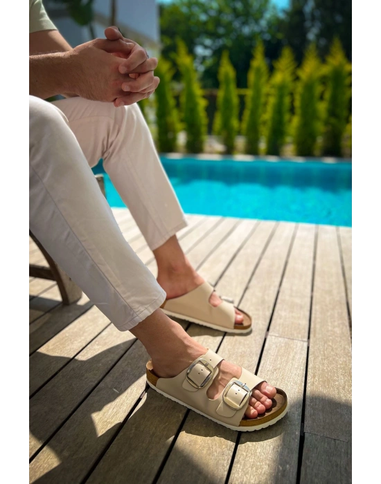 TRL001 - Chekich Deri Terlik BEJ