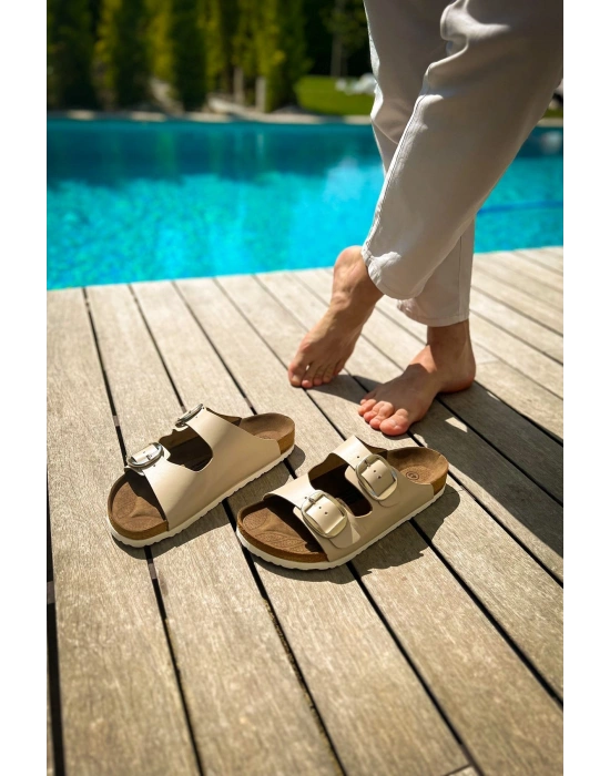 TRL001 - Chekich Deri Terlik BEJ