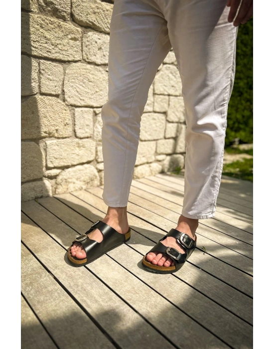 TRL001 - Chekich Deri Terlik SIYAH