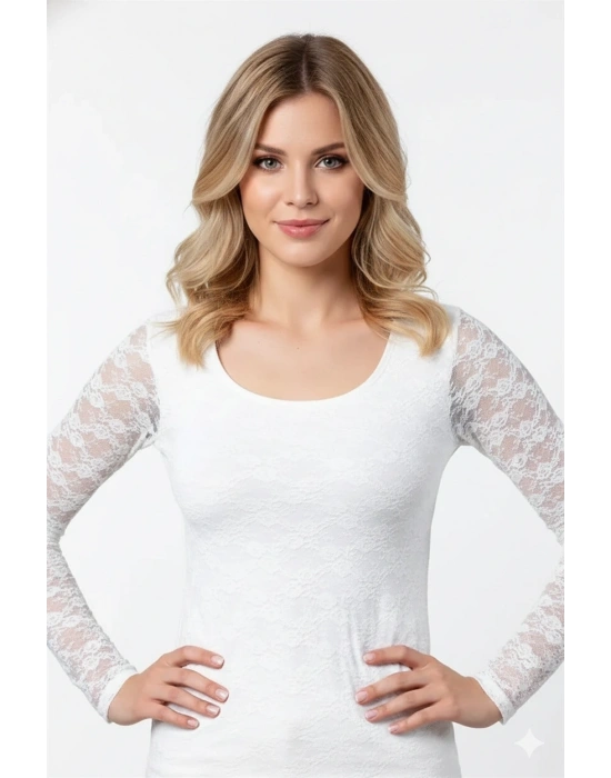 Tüllü Uzun Kol Body B357