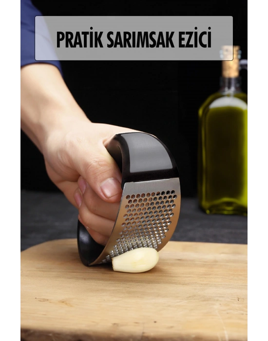 Tutma Kollu Paslanmaz Çelik Sarımsak Ezici Doğrayıcı