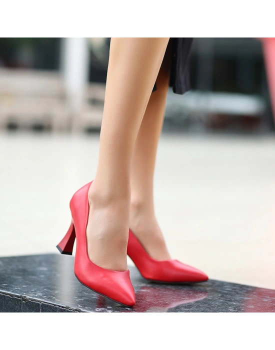 Ulba Kırmızı Cilt Ayakkabı Kadın Stiletto