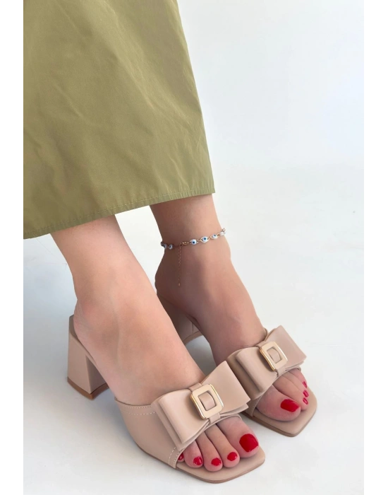 Veor Nude Cilt Topuklu Terlik