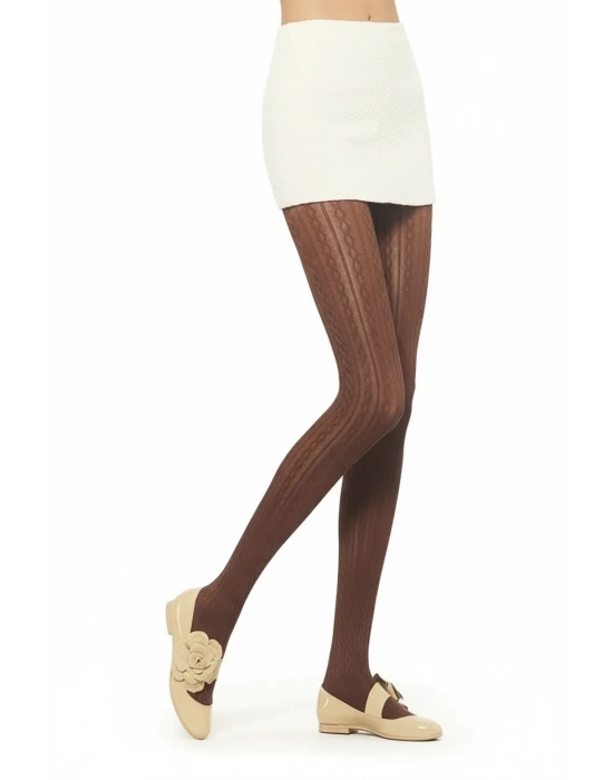 Vog Kadın Kalın Desenli Külotlu 711 Kahve 1