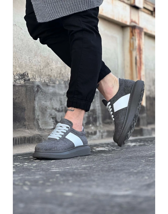 Wagoon Wg011 Gri Süet Erkek Casual Ayakkabı Erkek Günlük Ayakkabı