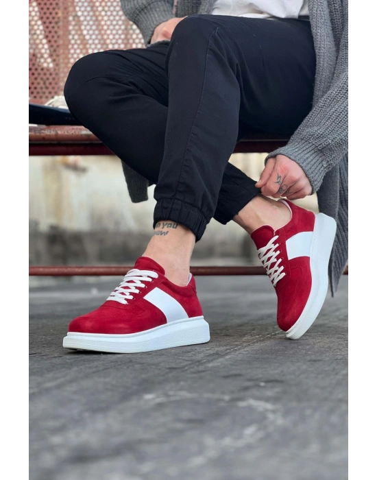 Wagoon Wg011 Kırmızı Süet Erkek Casual Ayakkabı Erkek Günlük Ayakkabı