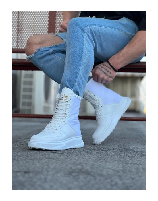 Wagoon Wg012 Beyaz Paraşüt Uzun Bağcıklı Erkek Bot