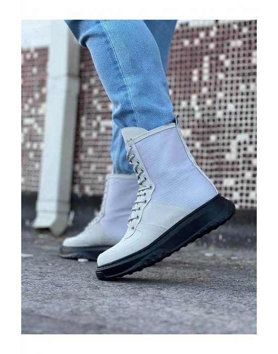 Wagoon Wg012 Gri Kömür Süet Uzun Bağcıklı Erkek Bot