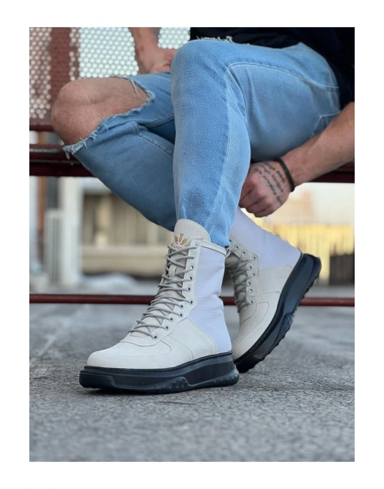 Wagoon Wg012 Gri Kömür Süet Uzun Bağcıklı Erkek Bot