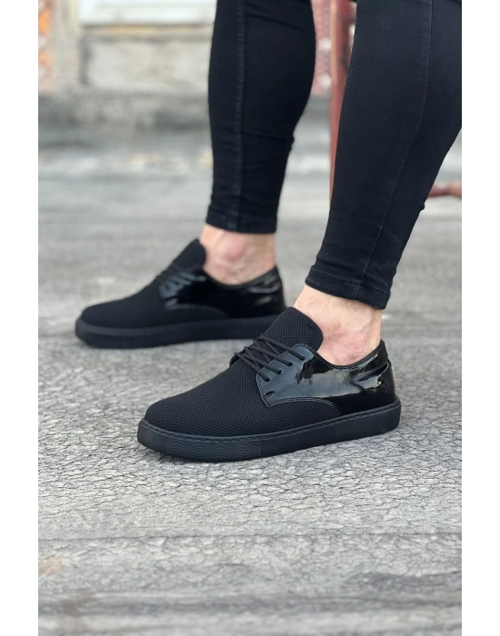 Wagoon WG016 Kömür Rugan Triko Erkek Casual Ayakkabı