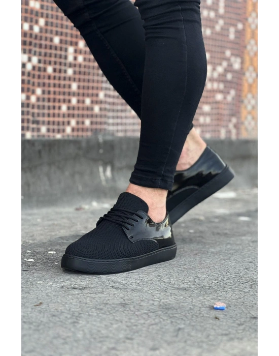Wagoon WG016 Kömür Rugan Triko Erkek Casual Ayakkabı