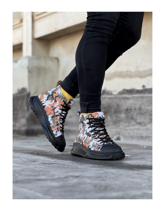 Wagoon Wg017 Koyu Askeri Erkek Yarım Bilek Casual Ayakkabı Erkek Günlük Ayakkabı