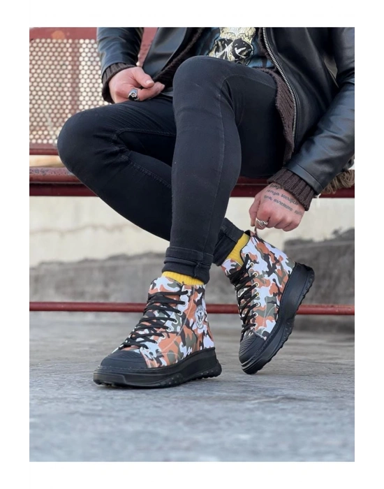 Wagoon Wg017 Koyu Askeri Erkek Yarım Bilek Casual Ayakkabı Erkek Günlük Ayakkabı