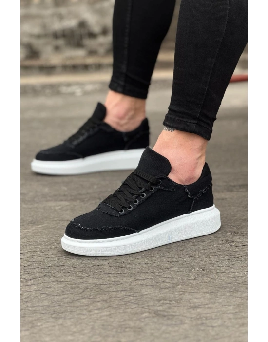 Wagoon WG018 Siyah Kot Kumaş Erkek Casual Ayakkabı