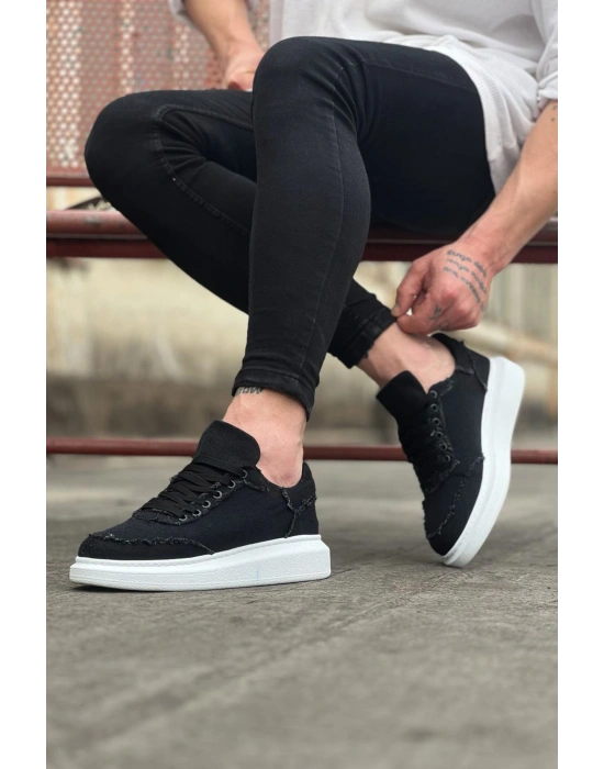 Wagoon WG018 Siyah Kot Kumaş Erkek Casual Ayakkabı