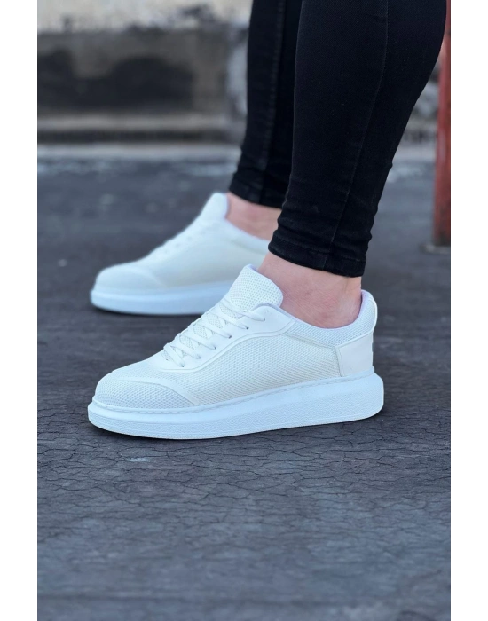 Wagoon Wg019 Beyaz Triko Erkek Casual Ayakkabı Erkek Günlük Ayakkabı