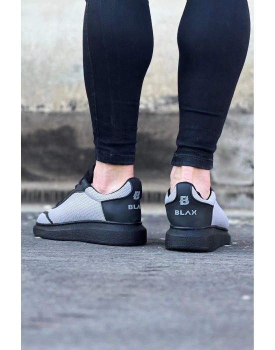 Wagoon Wg019 Gri Siyah Triko Erkek Casual Ayakkabı Erkek Günlük Ayakkabı