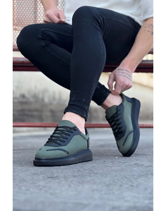 Wagoon Wg019 Haki Triko Erkek Casual Ayakkabı Erkek Günlük Ayakkabı