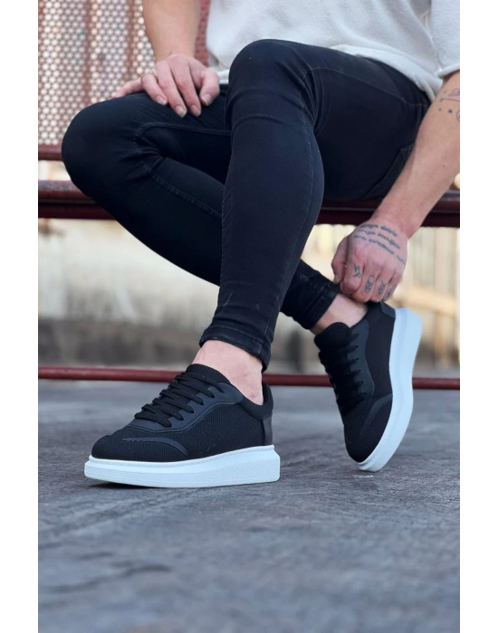 Wagoon Wg019 Siyah Triko Erkek Casual Ayakkabı Erkek Günlük Ayakkabı