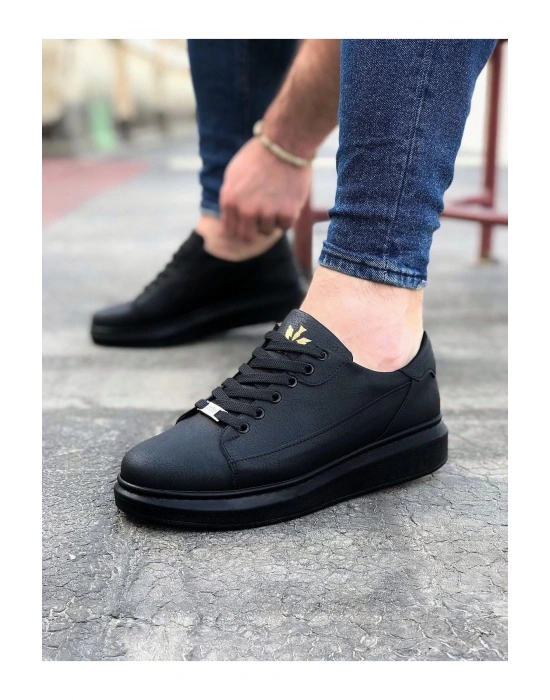 Wagoon Wg028 Kömür Bağcıklı Kalın Taban Casual Erkek Ayakkabı Erkek Günlük Ayakkabı