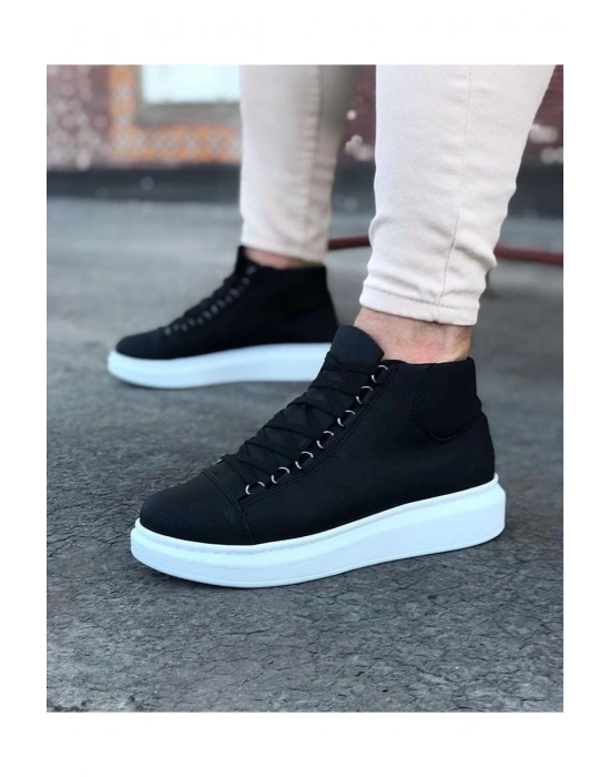 Wagoon Wg032 Siyah Bağcıklı Sneakers Yarım Bilek Erkek Bot