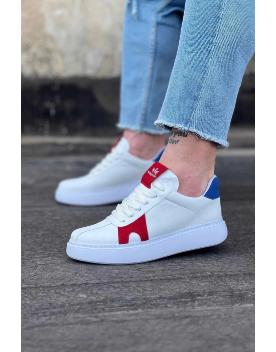 Wagoon Wg040 Beyaz Kırmızı Erkek Casual Ayakkabı Erkek Günlük Ayakkabı