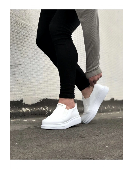 Wagoon Wg049 Beyaz Düz Casual Erkek Ayakkabı Erkek Günlük Ayakkabı