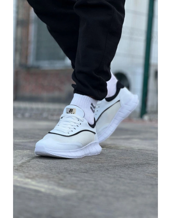 Wagoon WG062 Beyaz Siyah Triko Erkek Spor Ayakkabı