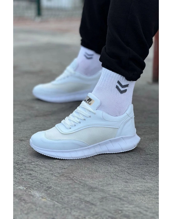 Wagoon Wg062 Beyaz Triko Erkek Spor Ayakkabı Erkek Günlük Ayakkabı