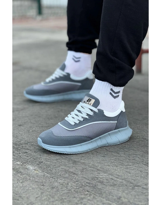 Wagoon Wg062 Gri Triko Erkek Spor Ayakkabı Erkek Günlük Ayakkabı