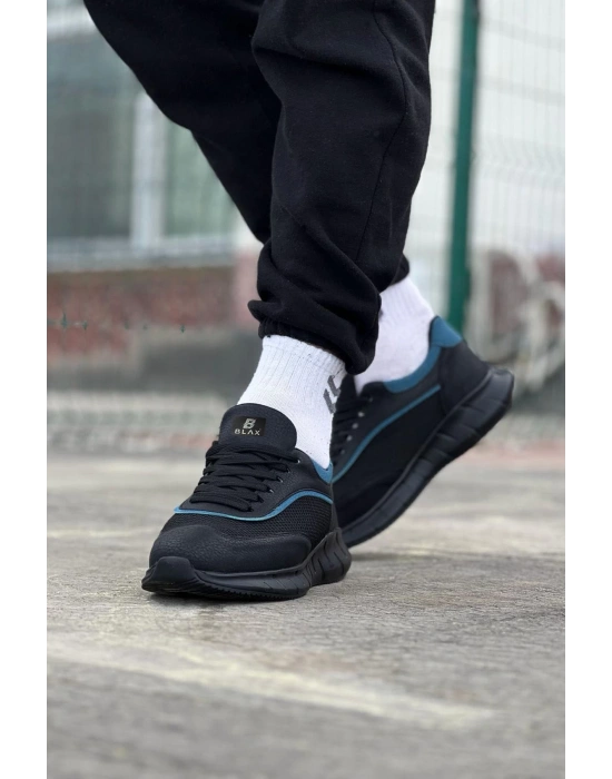 Wagoon Wg062 Kömür Mavi Triko Erkek Erkek Spor Ayakkabı