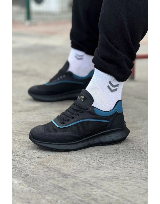 Wagoon Wg062 Kömür Mavi Triko Erkek Erkek Spor Ayakkabı