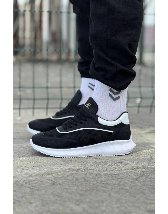 Wagoon Wg062 Siyah Beyaz Triko Erkek Erkek Spor Ayakkabı