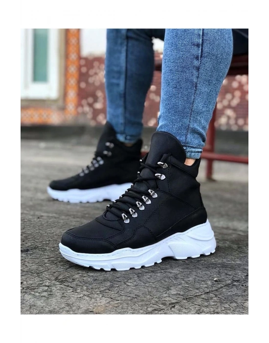 Wagoon Wg07 Siyah Renk Uzun Bağcıklı Erkek Bot