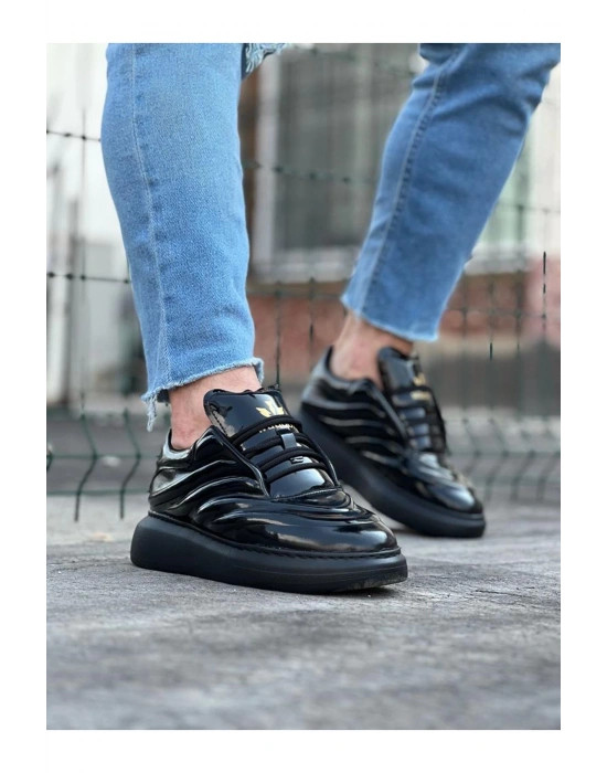 Wagoon Wg094 Kömür Rugan Erkek Casual Ayakkabı Erkek Günlük Ayakkabı