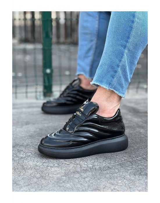 Wagoon Wg094 Kömür Rugan Erkek Casual Ayakkabı Erkek Günlük Ayakkabı