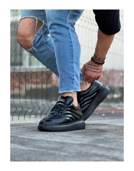 Wagoon Wg094 Kömür Rugan Erkek Casual Ayakkabı Erkek Günlük Ayakkabı