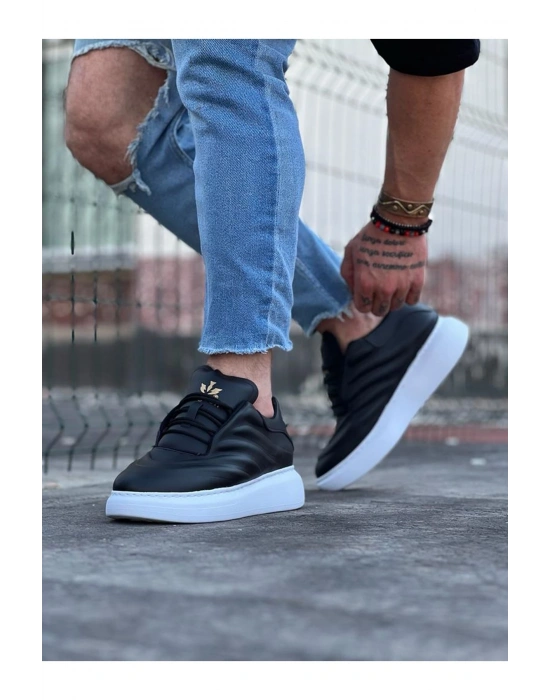 Wagoon WG094 Siyah Cilt Erkek Casual Ayakkabı