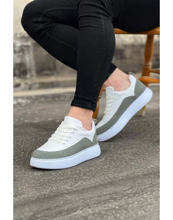 Wagoon WG162 Beyaz Gri Ortopedik Taban Erkek Casual Ayakkabı