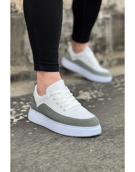 Wagoon WG162 Beyaz Gri Ortopedik Taban Erkek Casual Ayakkabı